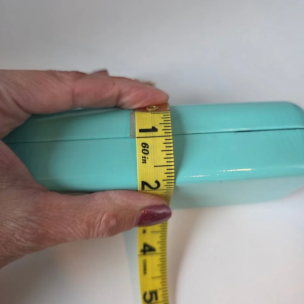 Tiffany & Co. Eyeglass Case Tiffany Blue Hard Shell Logo Clamshell Tan Interior